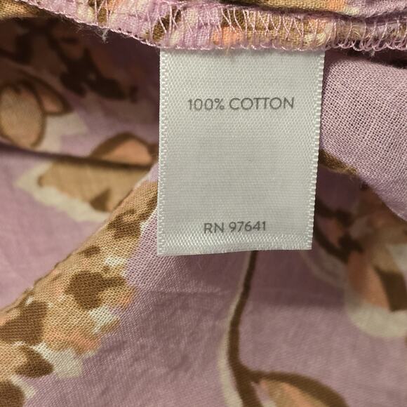 J Jill Womens Button Up Shirt Size 2X Pink Floral Print Long Sleeves Lightweight - Picture 4 of 11